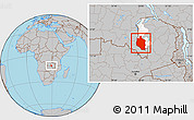Gray Location Map of Mansa, highlighted parent region