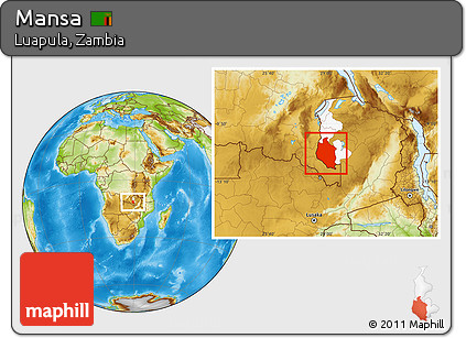 Physical Location Map of Mansa, highlighted parent region