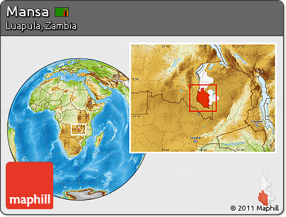 Physical Location Map of Mansa, highlighted parent region