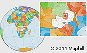 Political Location Map of Mansa, highlighted country, within the entire country