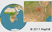 Satellite Location Map of Mansa, within the entire country