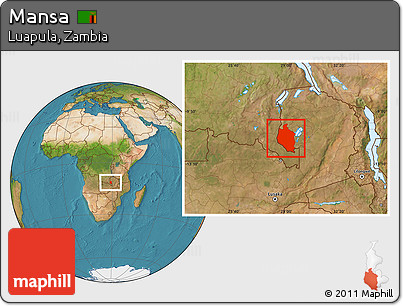 Satellite Location Map of Mansa