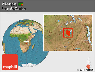 Satellite Location Map of Mansa