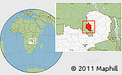 Savanna Style Location Map of Mansa, highlighted country