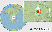 Savanna Style Location Map of Mansa, highlighted parent region