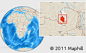 Shaded Relief Location Map of Mansa, highlighted parent region