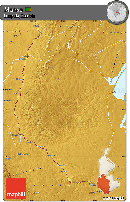 Physical Map of Mansa