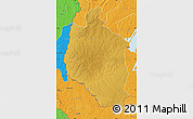 Physical Map of Mansa, political outside