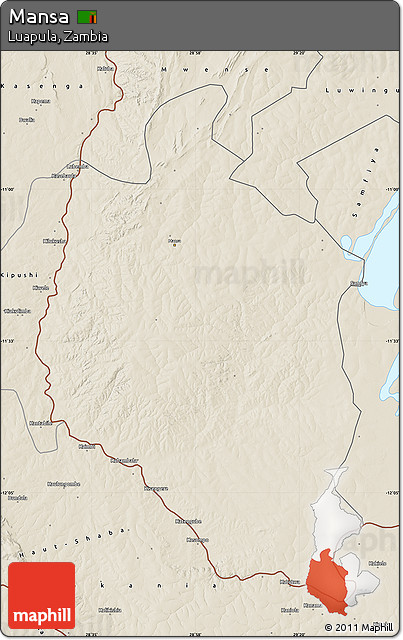Shaded Relief Map of Mansa