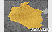 Physical Panoramic Map of Mansa, darken, desaturated