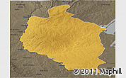 Physical Panoramic Map of Mansa, darken, semi-desaturated