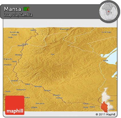 Physical Panoramic Map of Mansa