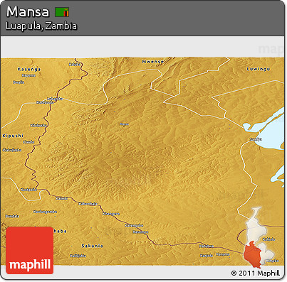 Physical Panoramic Map of Mansa