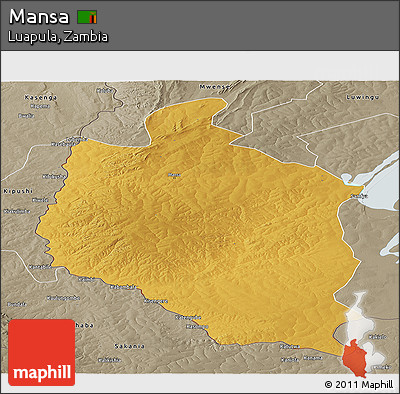 Physical Panoramic Map of Mansa, semi-desaturated