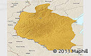 Physical Panoramic Map of Mansa, shaded relief outside