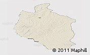 Shaded Relief Panoramic Map of Mansa, cropped outside