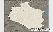 Shaded Relief Panoramic Map of Mansa, darken