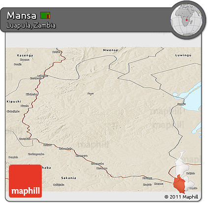Shaded Relief Panoramic Map of Mansa