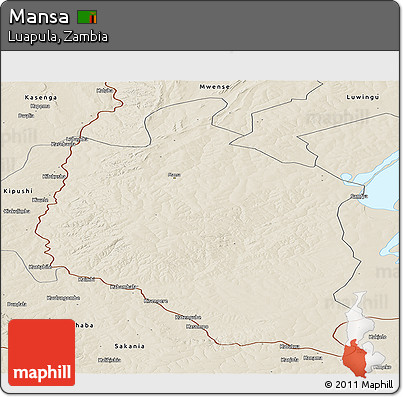 Shaded Relief Panoramic Map of Mansa