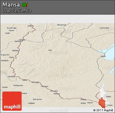 Shaded Relief Panoramic Map of Mansa