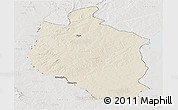 Shaded Relief Panoramic Map of Mansa, lighten, semi-desaturated
