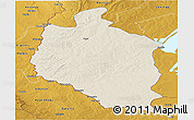 Shaded Relief Panoramic Map of Mansa, physical outside