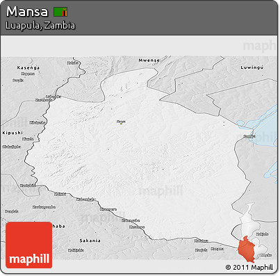 Silver Style Panoramic Map of Mansa