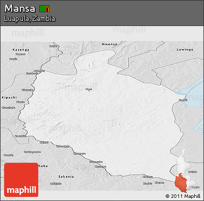 Silver Style Panoramic Map of Mansa