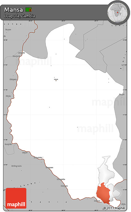 Gray Simple Map of Mansa