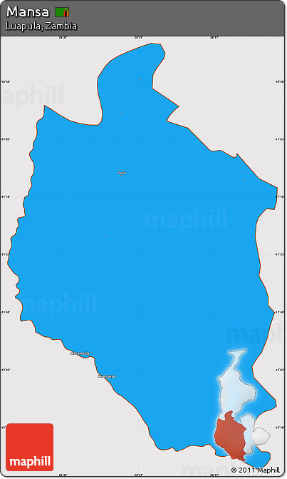Political Simple Map of Mansa, cropped outside