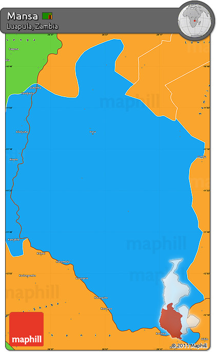 Political Simple Map of Mansa
