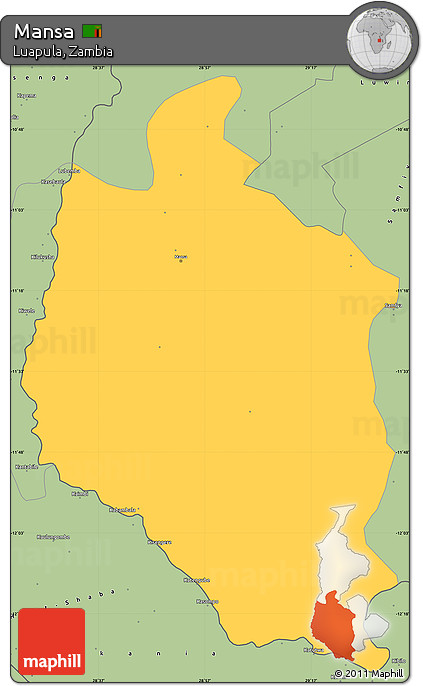 Savanna Style Simple Map of Mansa