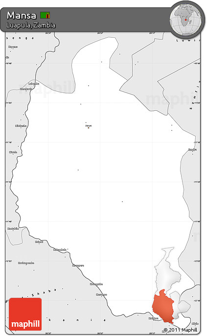 Silver Style Simple Map of Mansa