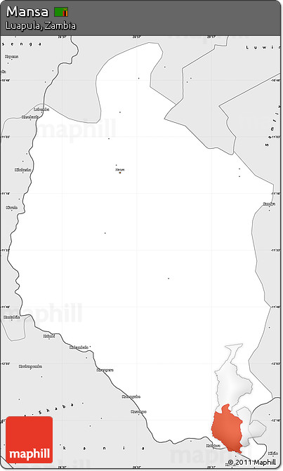 Silver Style Simple Map of Mansa