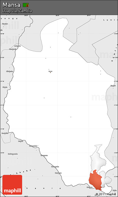 Silver Style Simple Map of Mansa