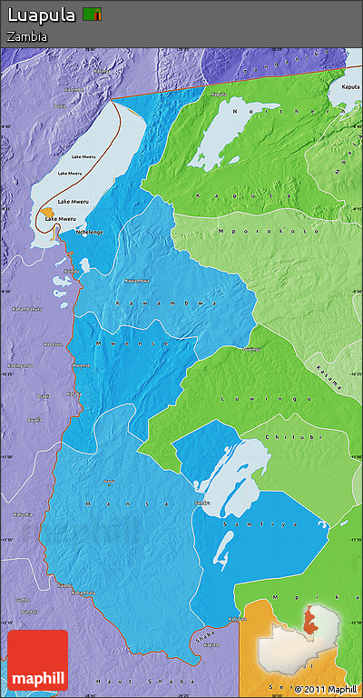 Political Shades Map of Luapula