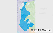 Political Shades Map of Luapula, lighten