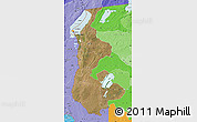 Satellite Map of Luapula, political shades outside