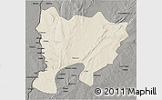 Shaded Relief 3D Map of Mwense, darken, semi-desaturated