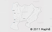 Silver Style 3D Map of Mwense, single color outside