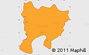 Political Simple Map of Mwense, cropped outside