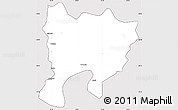 Silver Style Simple Map of Mwense, cropped outside