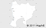 Silver Style Simple Map of Mwense, single color outside