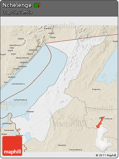 Classic Style 3D Map of Nchelenge