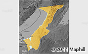 Physical 3D Map of Nchelenge, darken, desaturated
