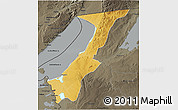 Physical 3D Map of Nchelenge, darken, semi-desaturated