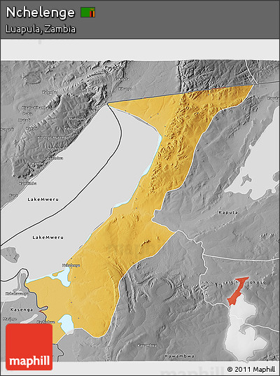 Physical 3D Map of Nchelenge, desaturated