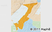 Political 3D Map of Nchelenge, lighten