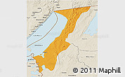 Political 3D Map of Nchelenge, shaded relief outside