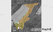 Satellite 3D Map of Nchelenge, darken, desaturated